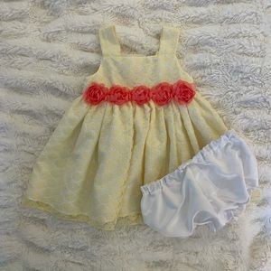 Yellow lace party dress